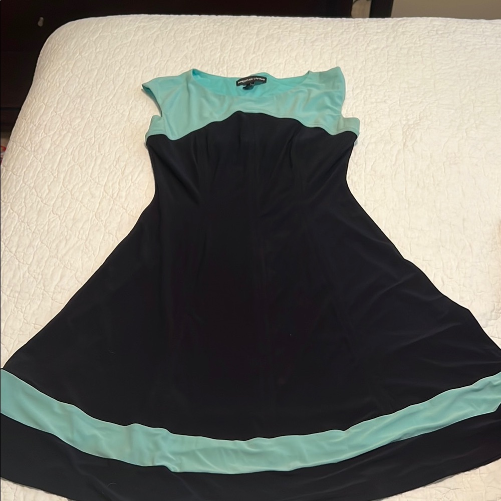 Elegant Black and Teal Dress